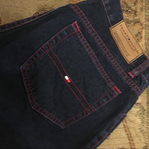 Tommy Hilfiger Size 10 red stitching vintage jeans - Picture 2 of 6